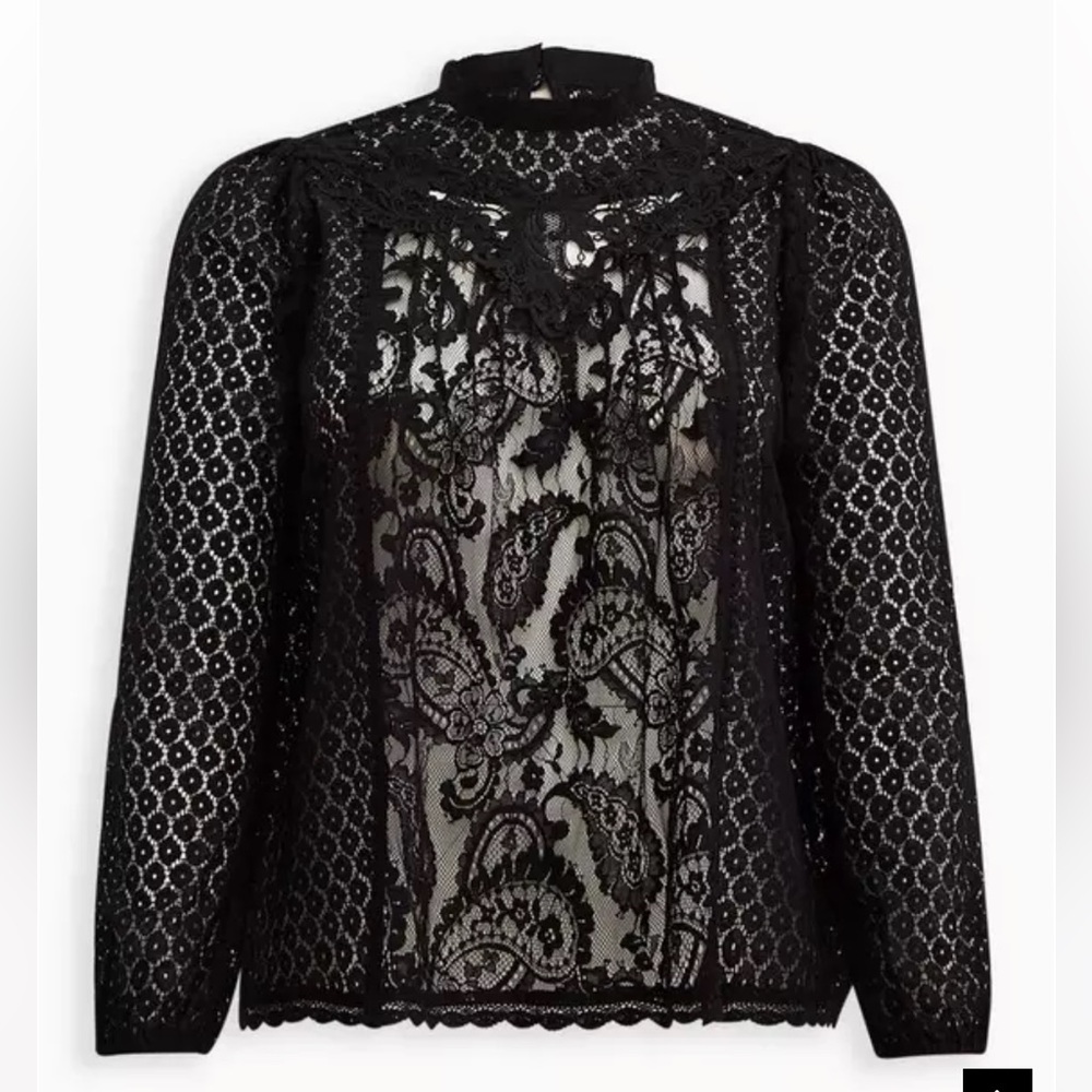 Torrid Mixed Lace High Neck Top